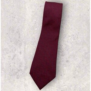 LAURA BIAGIOTTI Silk Tie Burgundy Geometric Polka Dot W:3.2" EUC